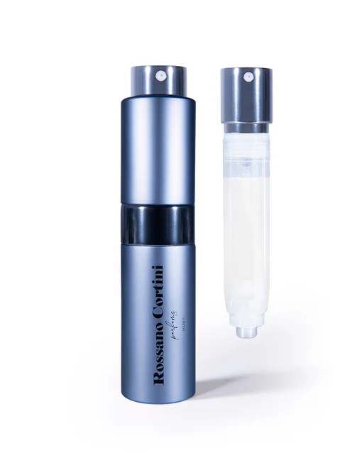 Metallic Silver Travel Atomizer by Rossano Cortini